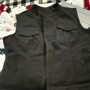 Black denim vest